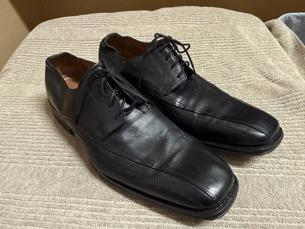 Johnston & Murphy Shoes Mens Size 14 M Black Leather Derby Dress Oxfords